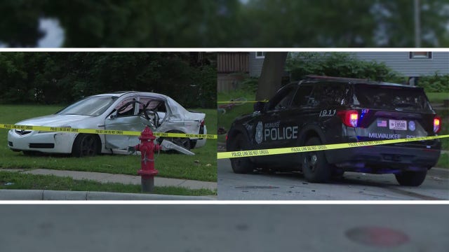 Milwaukee crash: Police squad, car damaged near Richards and Burleigh