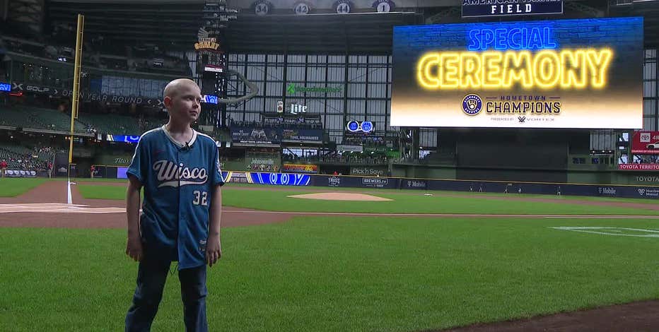 Brewers fan honored; 10-year-old cancer survivor gets VIP night