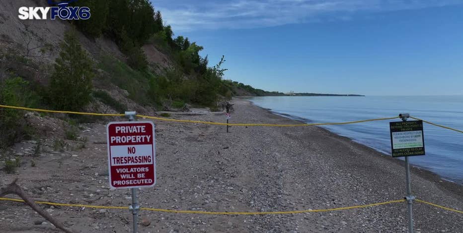 Lake Michigan beach access; Lion's Den Gorge hikers blocked