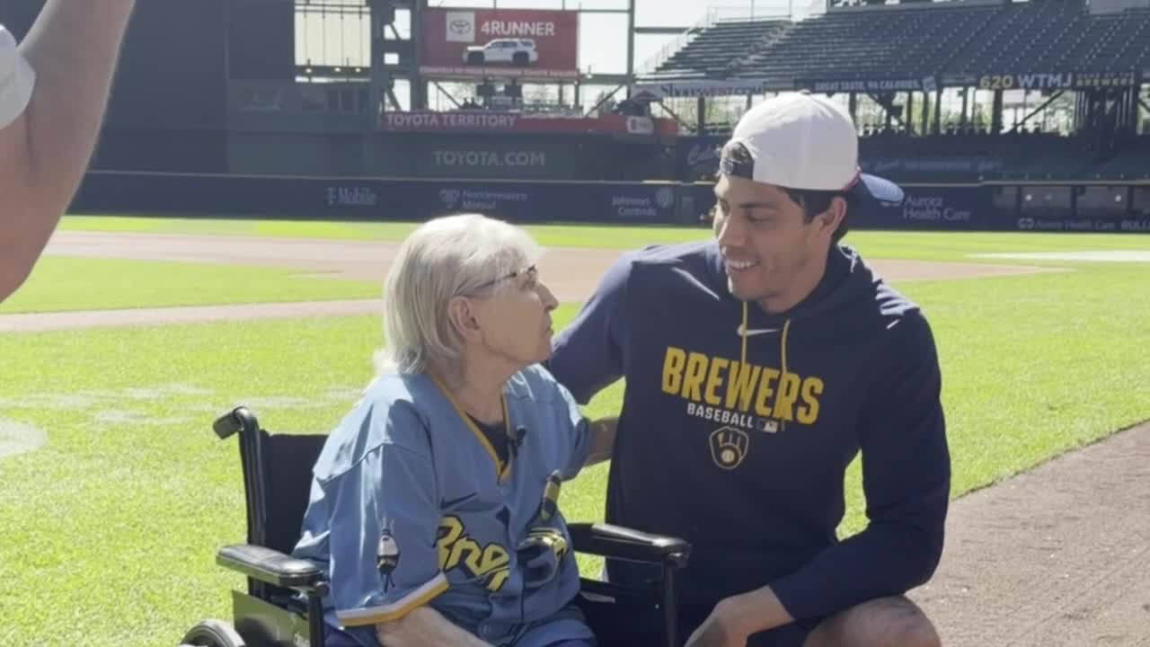 Milwaukee Brewers superfan; 87-year-old meets Christian Yelich