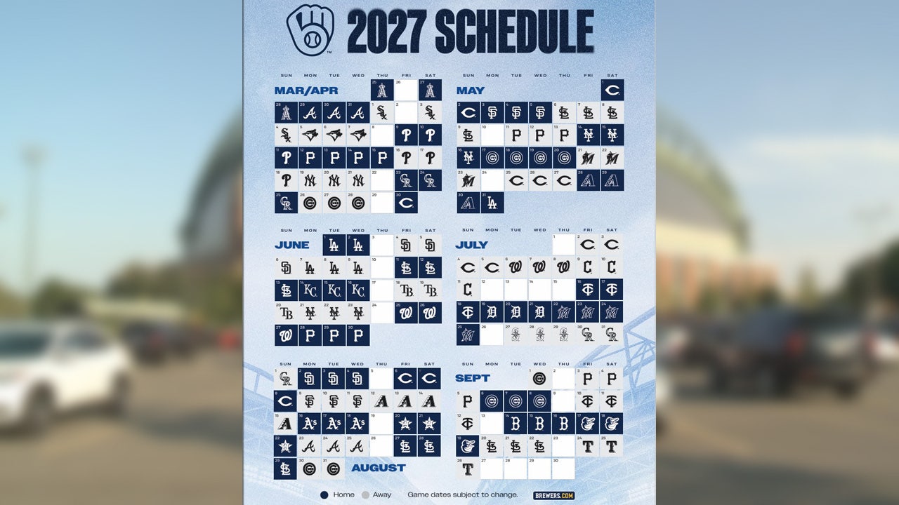 Brewers 2027 regular season schedule: Opening Day on March 25