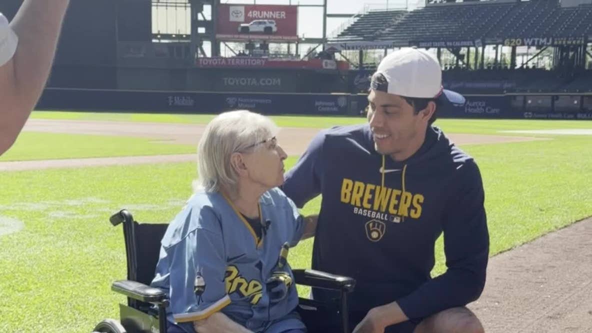 Milwaukee Brewers superfan; 87-year-old meets Christian Yelich