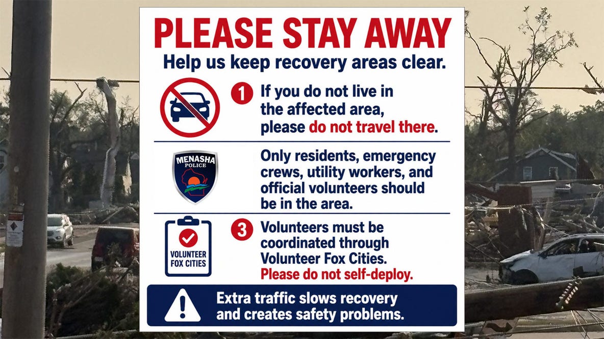 ‘Please stay away’: Menasha police ask public to avoid impacted storm areas