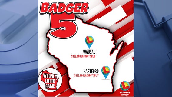 Winning $122K Badger 5 Jackpot split; tickets sold in Wausau, Hartford