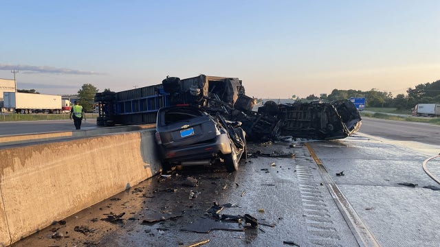Racine County I-94 crashes, semi fires shut down traffic