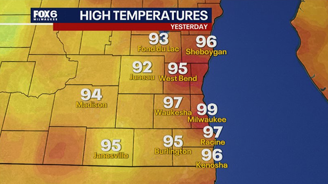 Wisconsin high temperatures: Heat advisory Tuesday, July 14