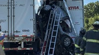 Washington County I-41 crashes; motorcycle, 2 semis, 4 vehicles involved