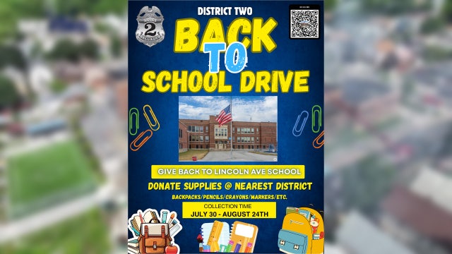 Lincoln Avenue Elementary school supply drive hosted by MPD District 2