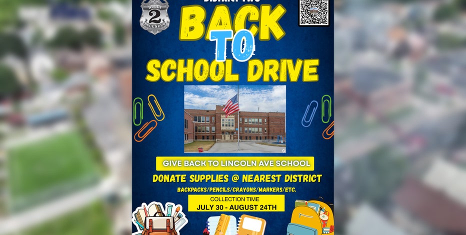Lincoln Avenue Elementary school supply drive hosted by MPD District 2