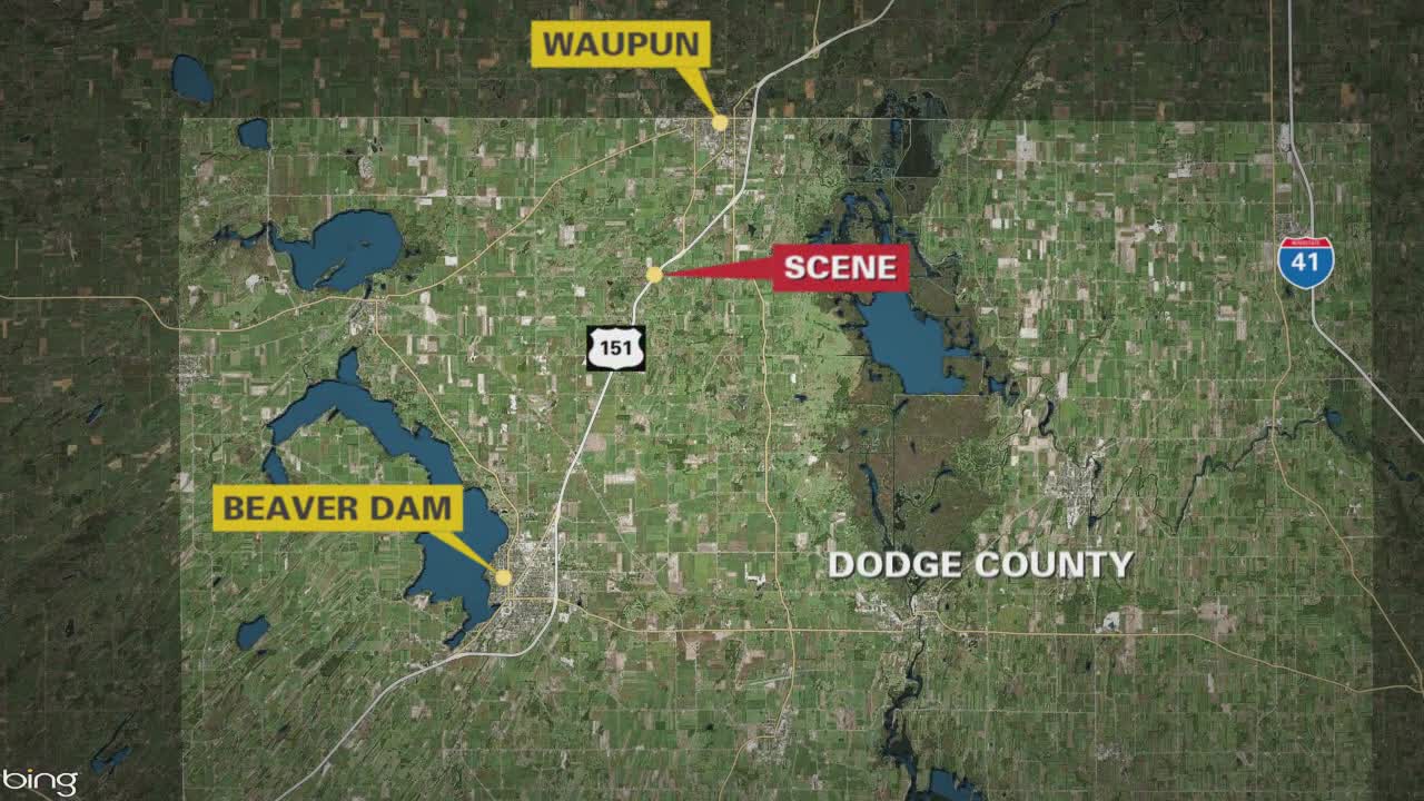 Aircraft fuselage falls off trailer on US 151 in Dodge County