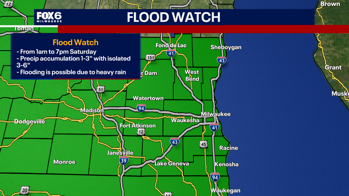 Flood watch: Heavy rain expected this weekend for southeast Wisconsin