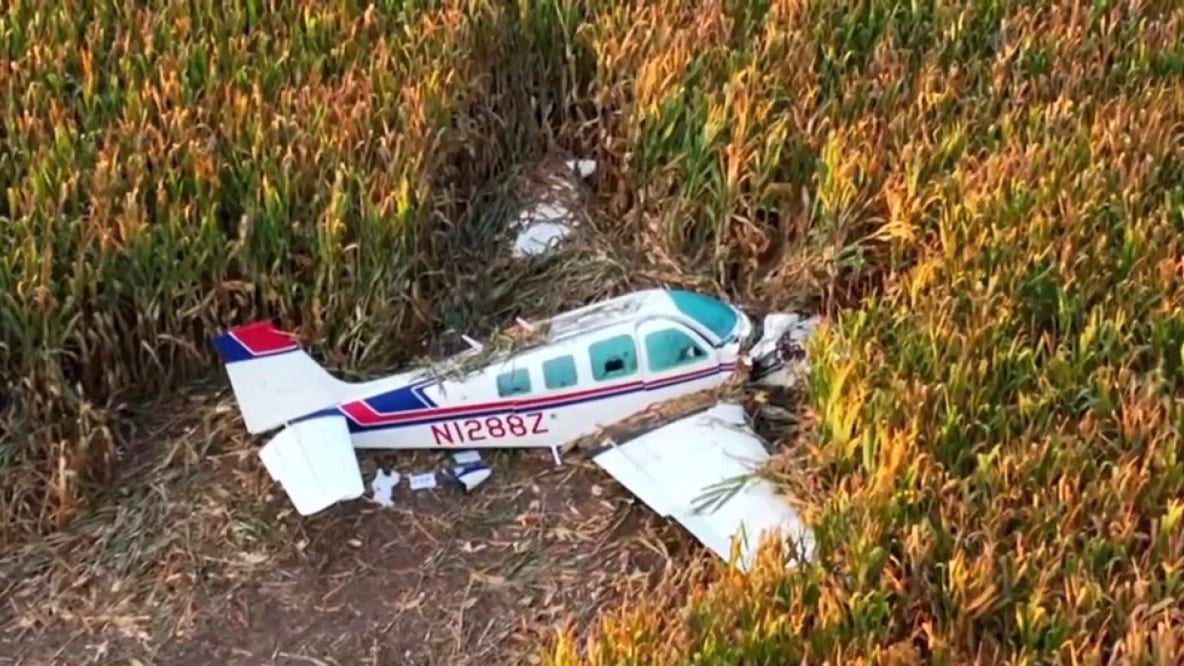 Plane crashes in East Troy cornfield; 4 on board, 3 taken to hospital
