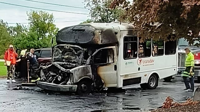 Oak Creek paratransit van fire, driver carries passenger to safety
