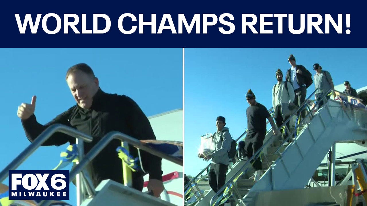 WATCH: World Series champion Brewers land in Milwaukee