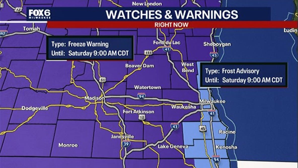 Wisconsin freeze warning: Temperatures could hit 28° Saturday