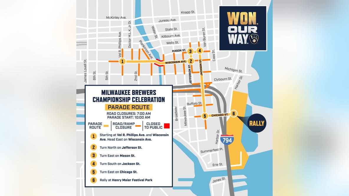 Brewers World Series parade route, road closures and travel info