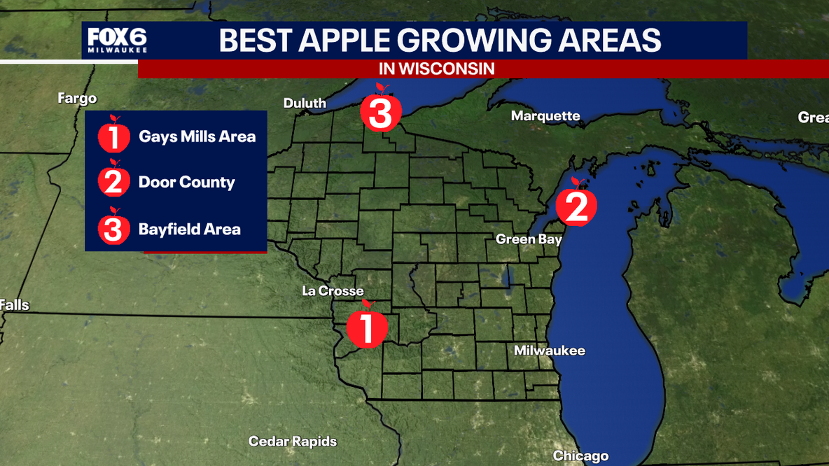 Where apples grow best in Wisconsin; top weather regions