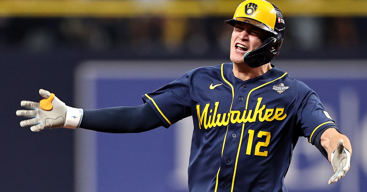 Cooper Pratt reacts during Game 4 of the World Series