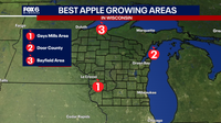 Where apples grow best in Wisconsin; top weather regions