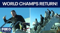 WATCH: World Series champion Brewers land in Milwaukee