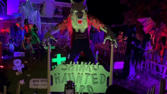 Caledonia Halloween display raising money for breast cancer awareness