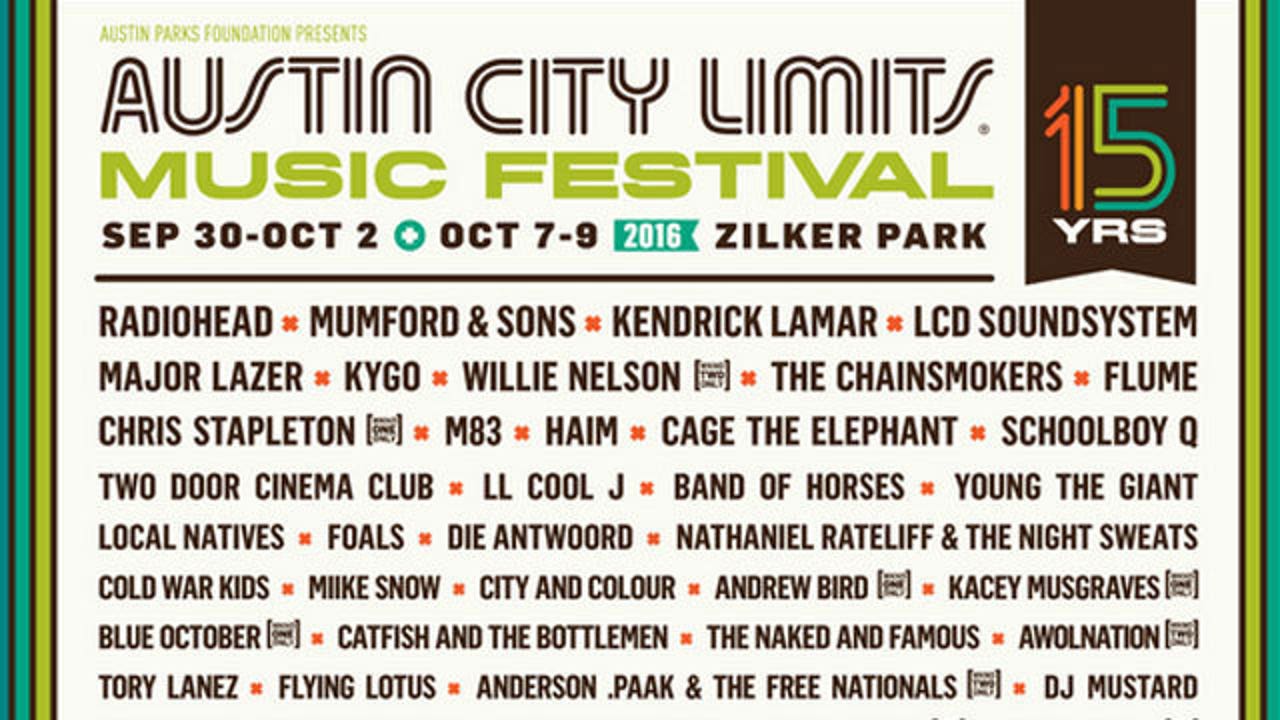 Austin City Limits Music Festival Lineup Announced