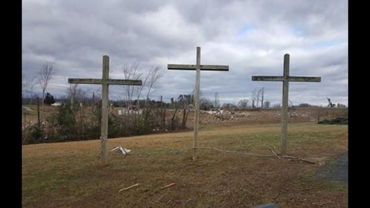 Powerful Photos: 3 Crosses still standing after deadly Virginia tornado