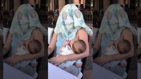 Breastfeeding mom told to cover up, instead puts cloth over own face