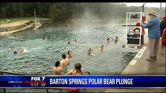 Austinites take the plunge in Barton Springs on New Year's Day