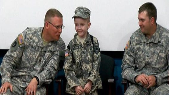 Camp Mabry holds honorary enlistment ceremony for eight-year-old battling rare disorder