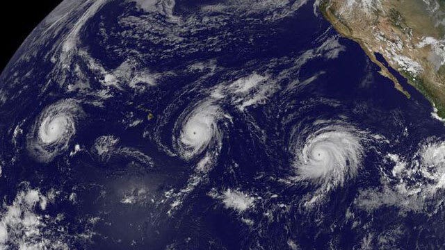 Three CAT 4 hurricanes recorded in Pacific at the same time
