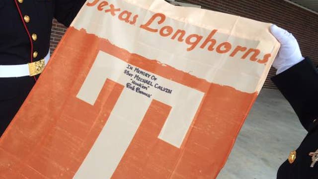 A funeral for a Central TX Marine, who was an avid Longhorn fan, ends with a surprise gift