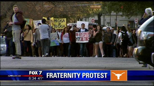 Protests at UT over recent fraternity party