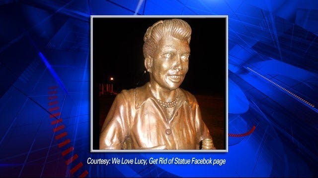 Residents in Lucille Ball's hometown demand removal of "frightening" statue