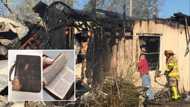 Alabama man's Bible survives devastating home fire, bringing firefighter to tears