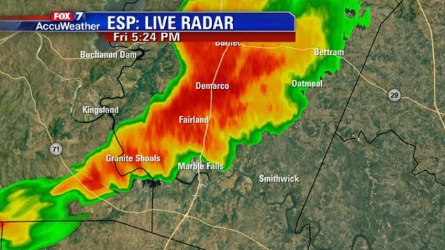 Severe Thunderstorm Warnings in effect for Central Texas