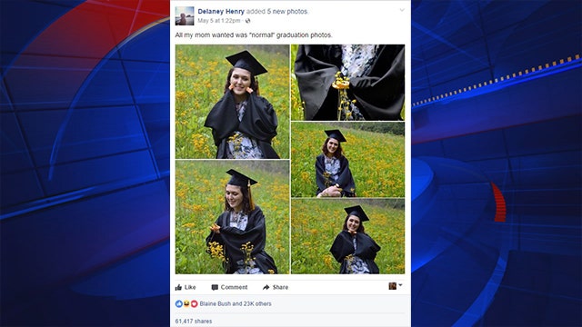 College student's 'baby hands' graduation photos go viral
