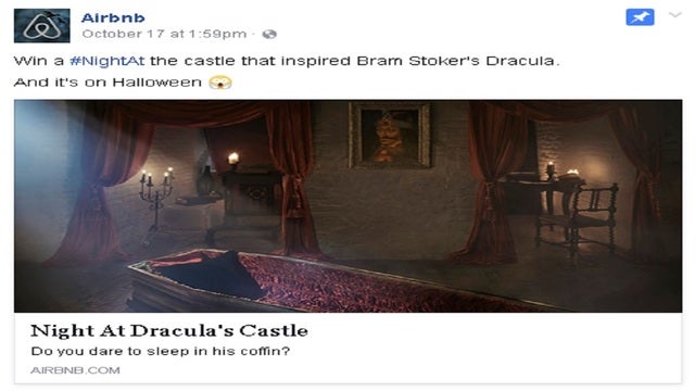 Airbnb offers stay at Dracula's castle this Halloween