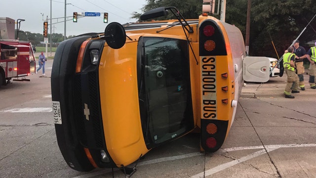 Students OK after bus overturns in Richardson
