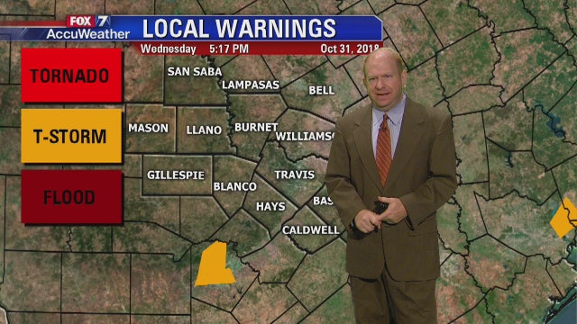 Evening weather forecast for Wednesday, October 31, 2018