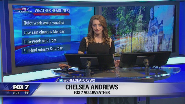 Evening weather forecast for Sunday, November 12, 2017