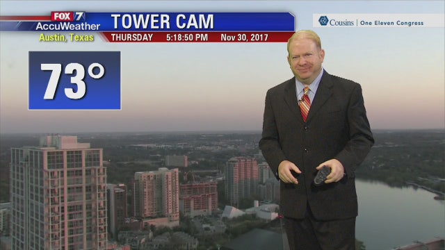 Evening weather forecast for Thursday, November 30, 2017