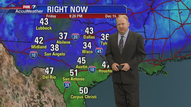 Evening weather forecast for Friday, December 15, 2017