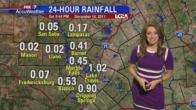 Evening weather forecast for Saturday, December 16, 2017