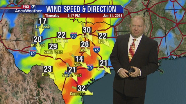 Evening weather forecast for Thursday, January 11, 2018