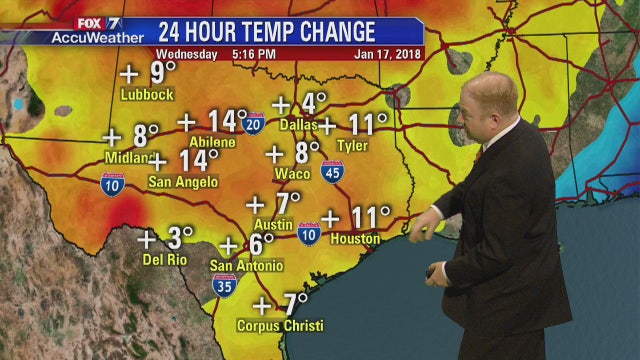 Evening weather forecast for January 17, 2018