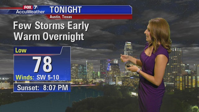 Evening weather forecast for Monday, August 20, 2018