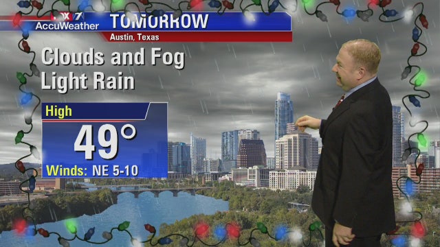 Evening weather forecast for Monday, December 25, 2017