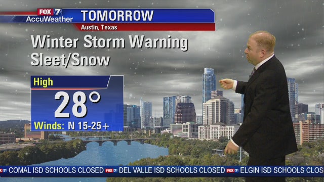 Evening weather forecast for Monday, January 15, 2018