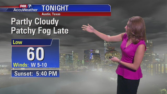 Evening weather forecast for Monday, November 5, 2018